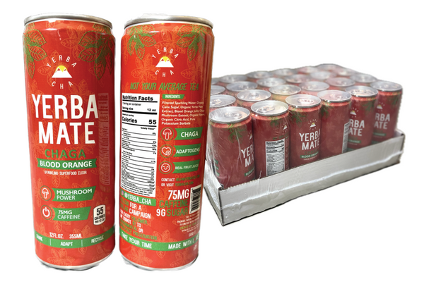 24 Pack Blood Orange CHAGA Yerba Mate Yerba Cha